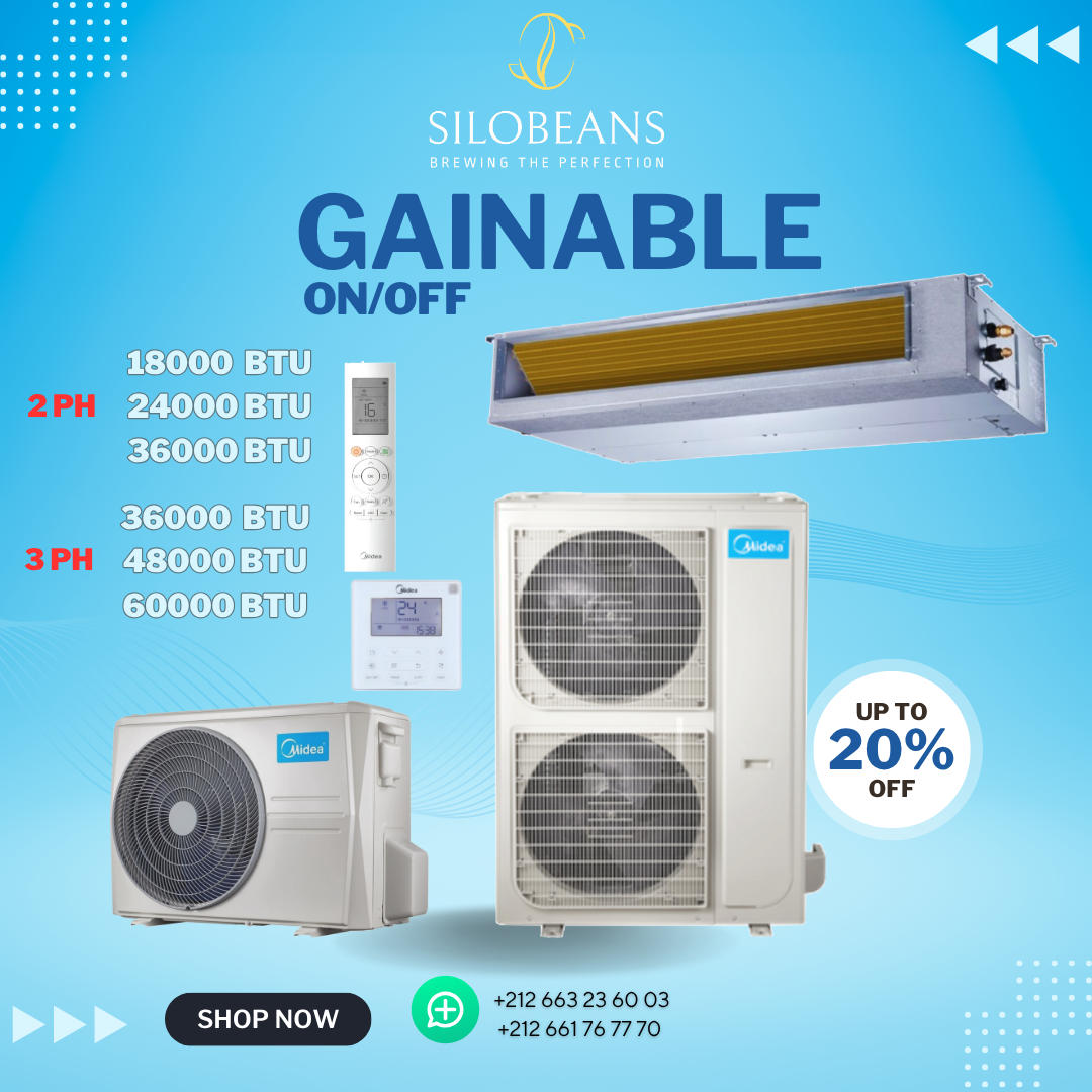 MIDEA GAINABLE ON/OFF 220V (18 000 à 36 000 BTU) et 380V (36 000 à 60 000 BTU)