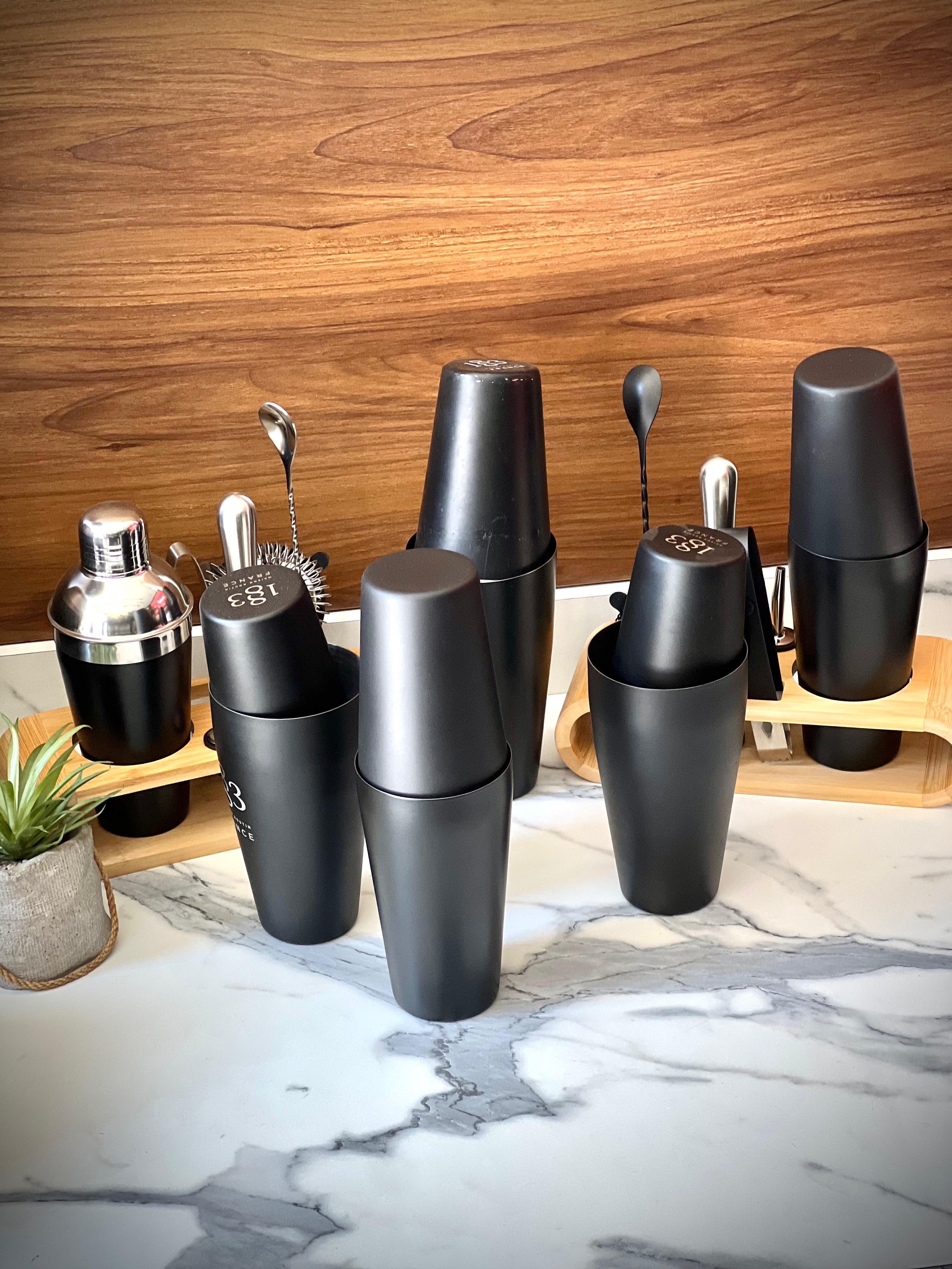 Boston Shaker noir ( en acier inoxydable )