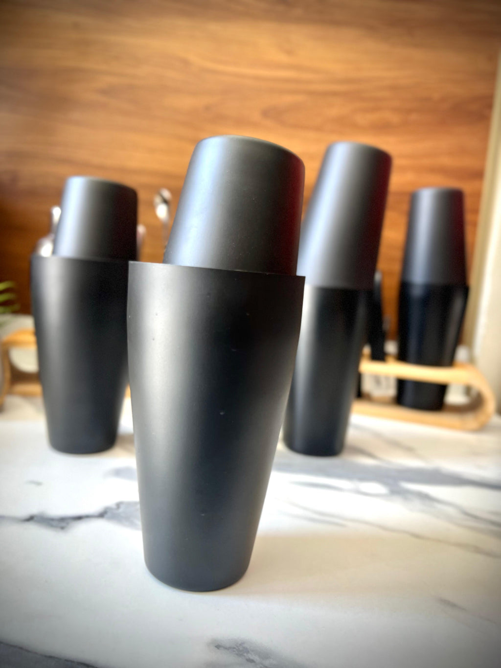 Boston Shaker noir ( en acier inoxydable )