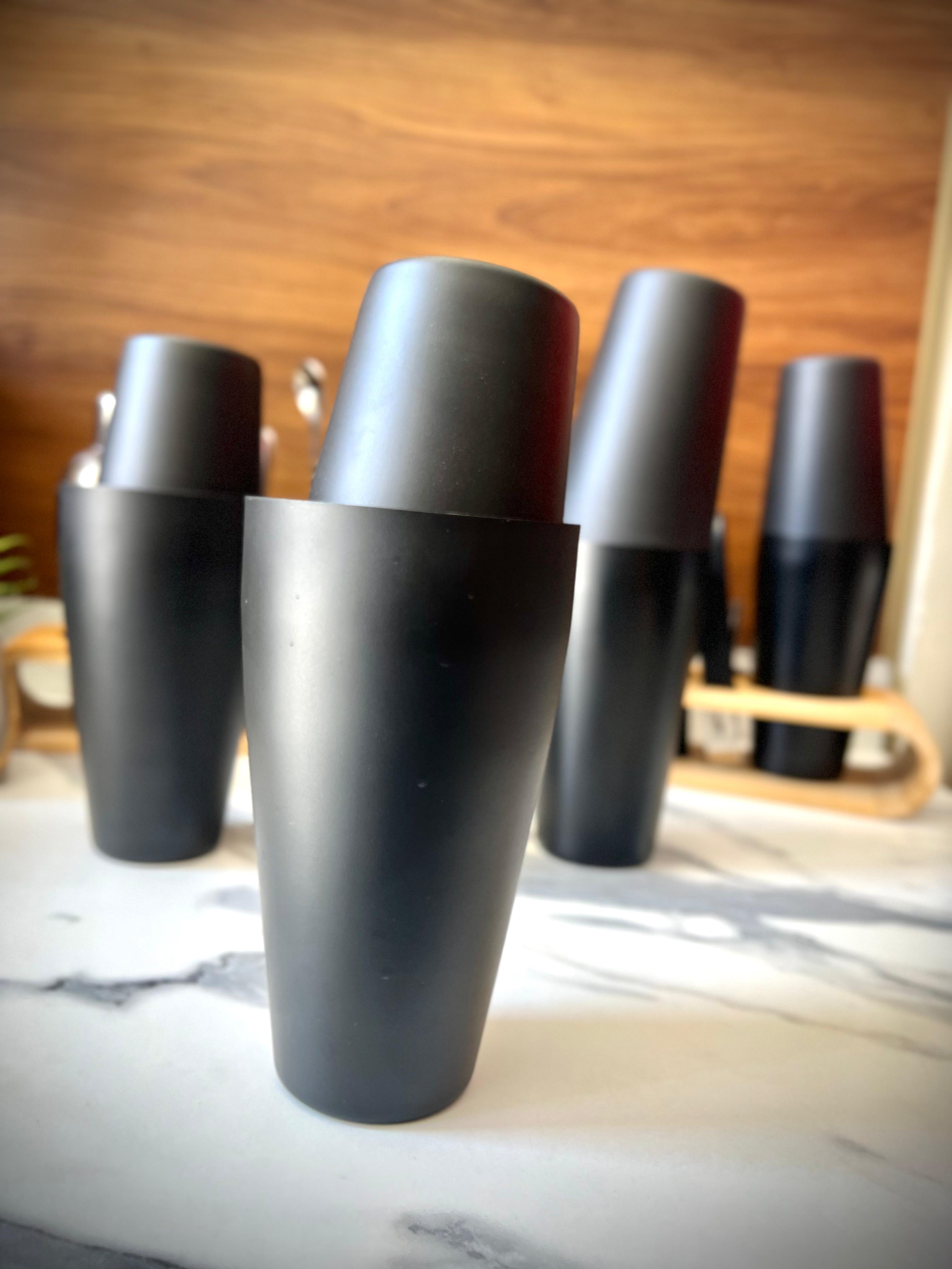 Boston Shaker noir ( en acier inoxydable )