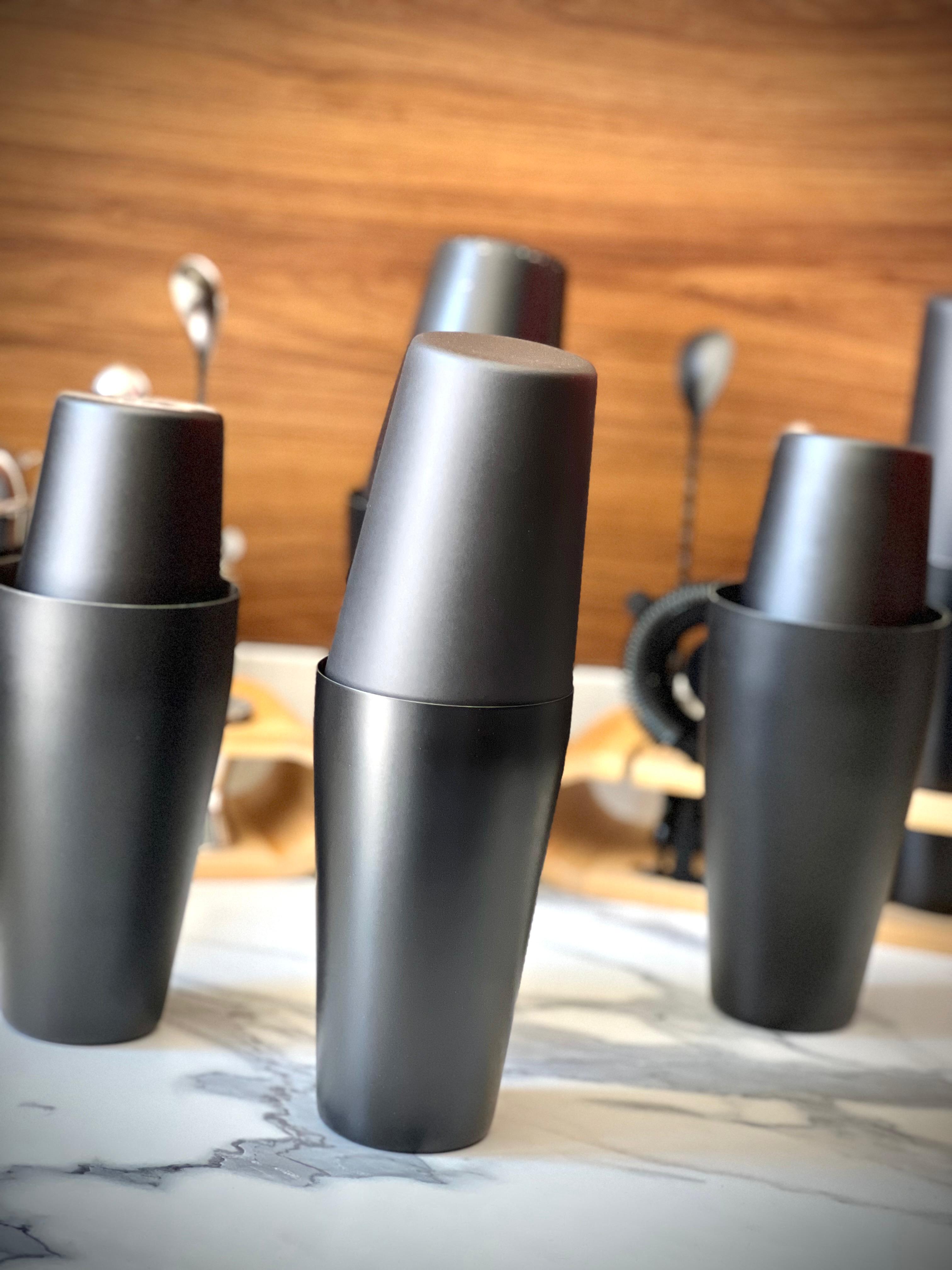 Boston Shaker noir ( en acier inoxydable )