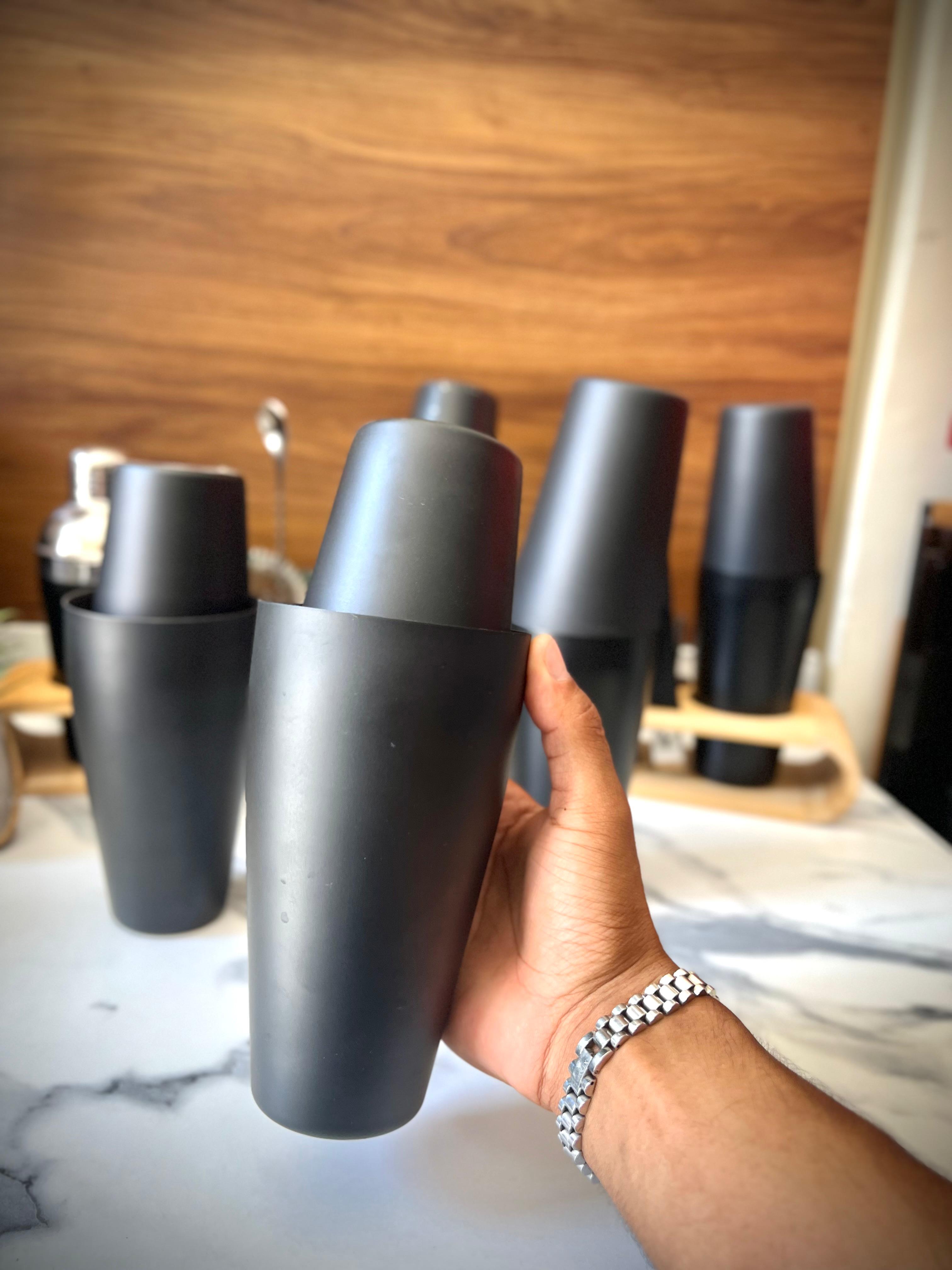 Boston Shaker noir ( en acier inoxydable )