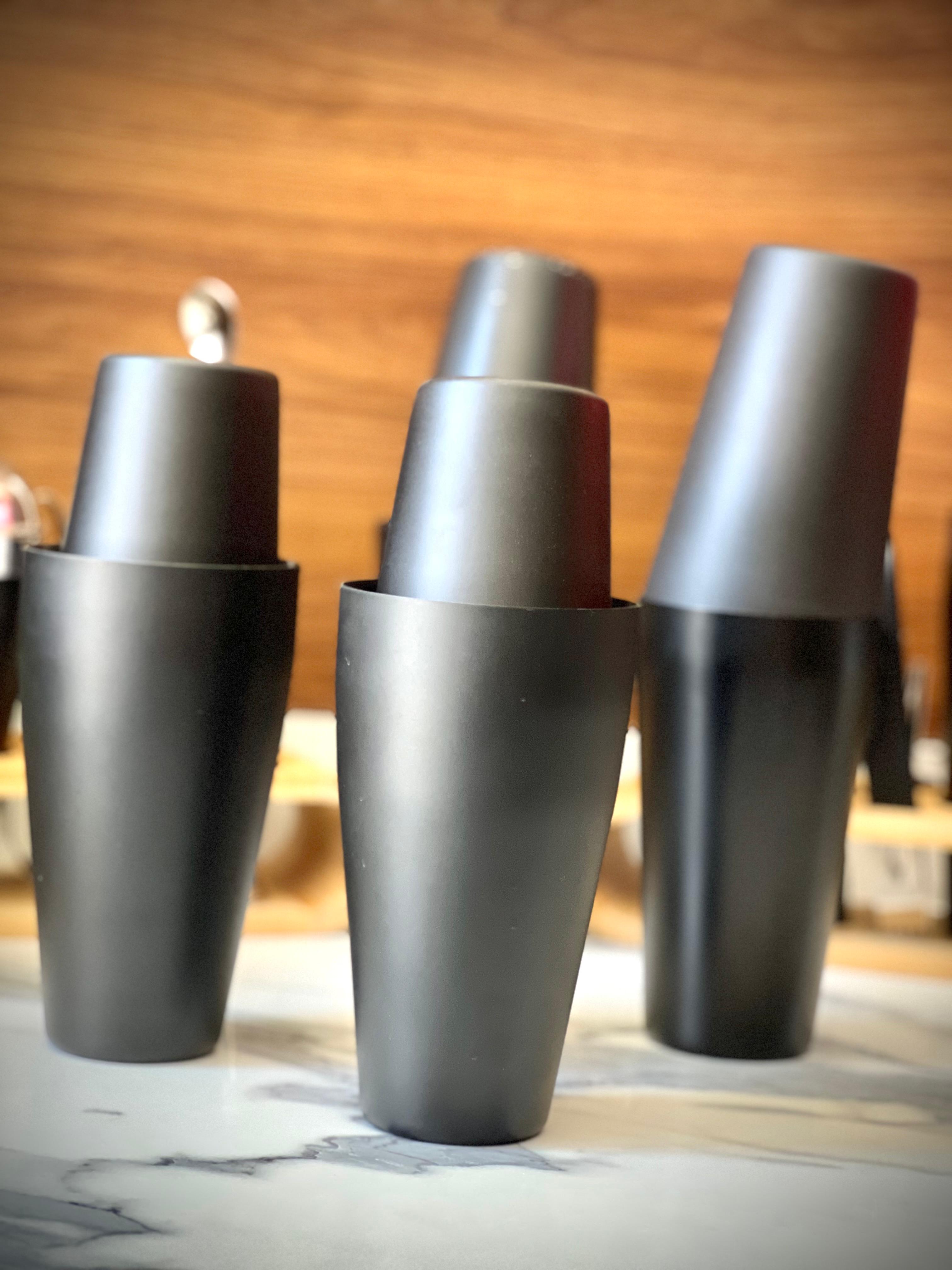 Boston Shaker noir ( en acier inoxydable )