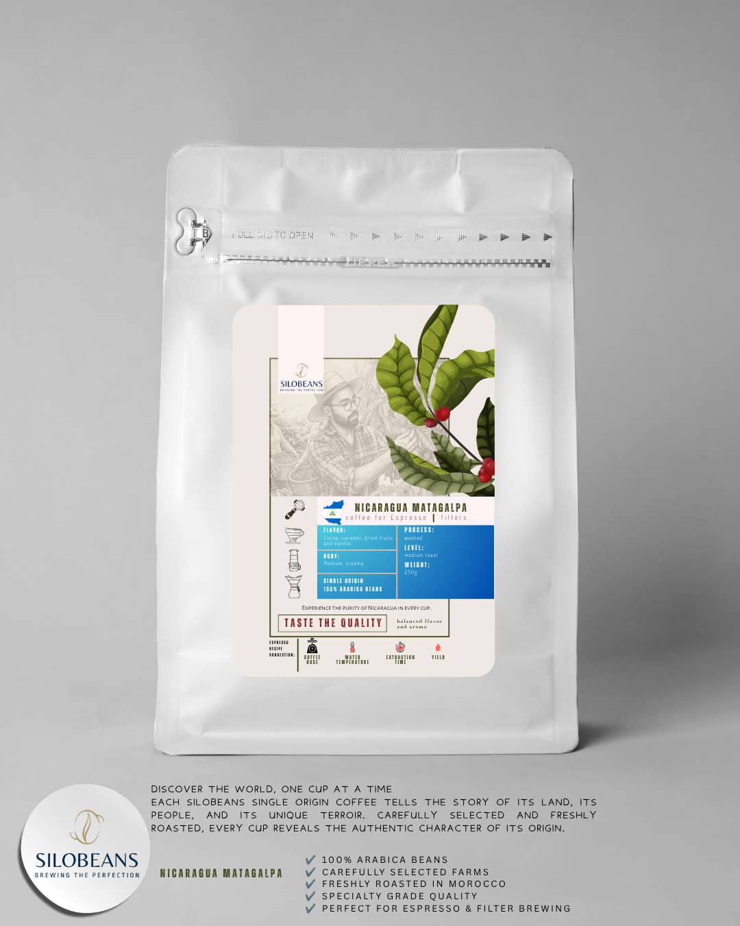 Nicaragua Matagalpa – Café en Grains 250g
